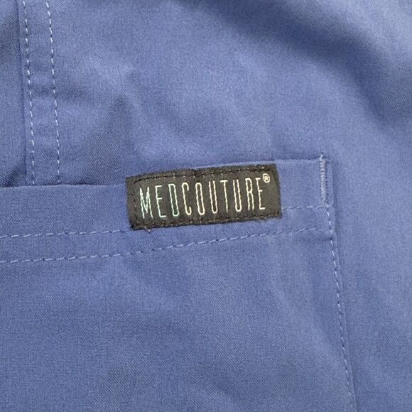 Med Couture Women's Large Energy Smocked Waist Cargo Jogger Scrub Pant CEIL BLUE - Picture 4 of 9